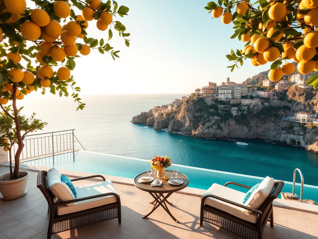 A villa above the sea with a real roll-in shower